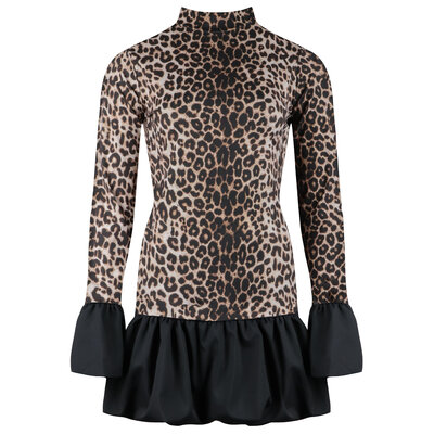 JAIMY Blair bubble detail dress leopard