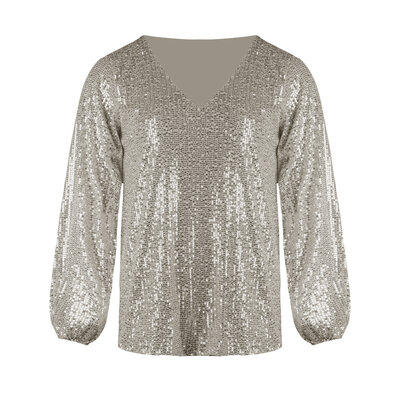 JAIMY Zoya sequin top beige