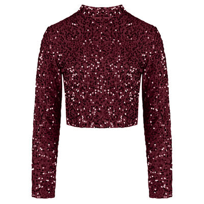 JAIMY Rosa sequin top bordeaux