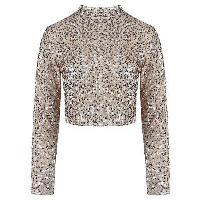 JAIMY Rosa sequin top beige