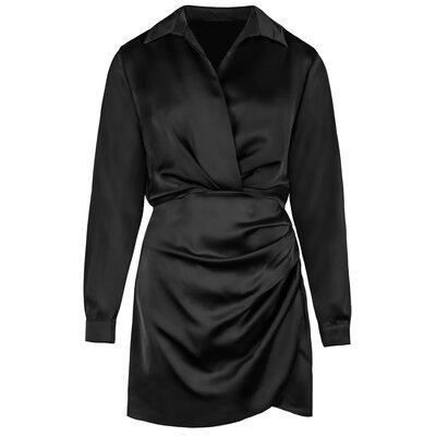 JAIMY Meghan satin dress black