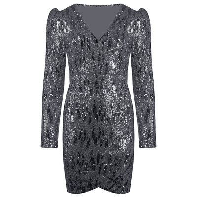 JAIMY Nori sequin dress silver