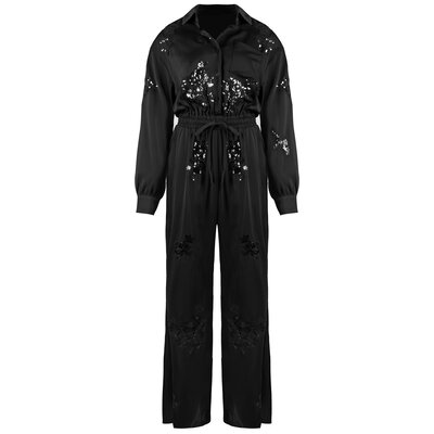 JAIMY Amora satin jumpsuit black