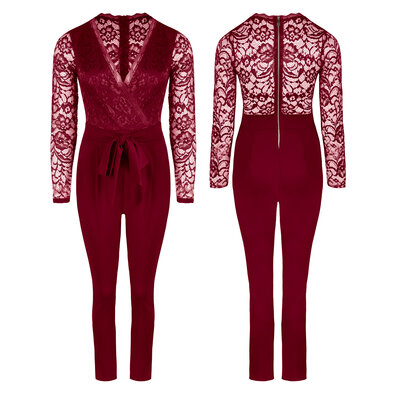 JAIMY Limited v lace jumpsuit bordeaux