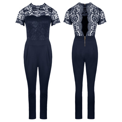 JAIMY Vegas lace jumpsuit navy