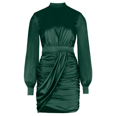 JAIMY Amari satin dress emerald