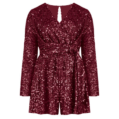 JAIMY Demi sequin playsuit bordeaux