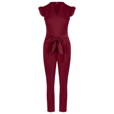 JAIMY Karla ruffle sleeve jumpsuit bordeaux