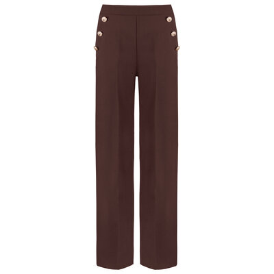 JAIMY Brooke gold button pantalon brown