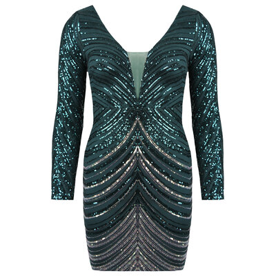 JAIMY Ruby sequin dress emerald