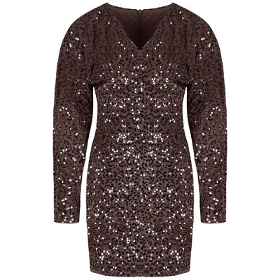JAIMY Rory sequin dress brown