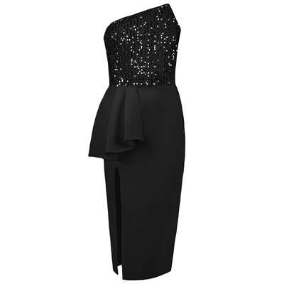 JAIMY Sequin top bandage dress black