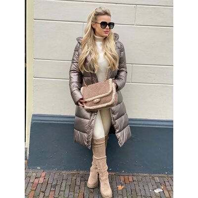 JAIMY Jolie puffer jacket metallic bronze