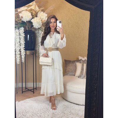 JAIMY Ruffle dubai dress creme