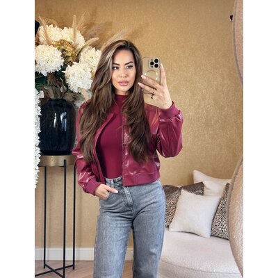 JAIMY Vegan leather bomber bordeaux