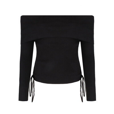JAIMY Andrea ribbed off shoulder top black