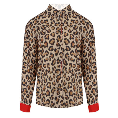 JAIMY Daimy red detail leopard blouse