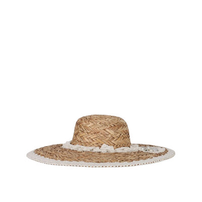 JAIMY Aiden white detail straw sun hat