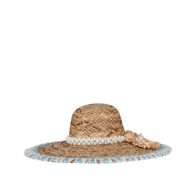 JAIMY Heater denim straw sun hat