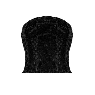 JAIMY Kelly strapless diamond top black