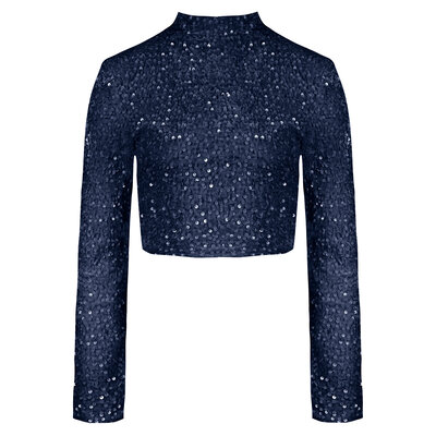 JAIMY Julissa sequin top navy