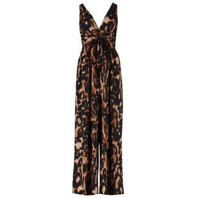 JAIMY Aurora wrap travel jumpsuit leopard