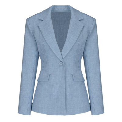JAIMY Lourdes linnen look fitted blazer blue