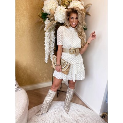 JAIMY Pam short sleeve dress creme