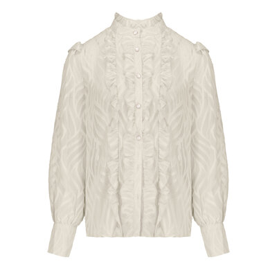 JAIMY Yolanda ruffle blouse white