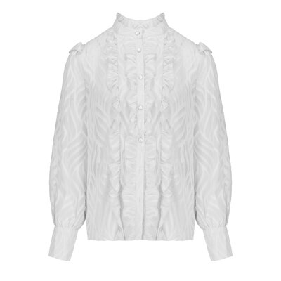 JAIMY Yolanda ruffle blouse white