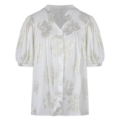JAIMY Kenna metallic print blouse white