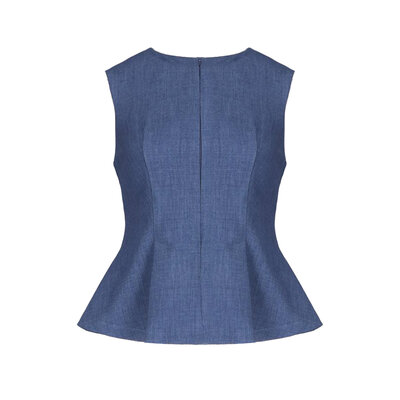 JAIMY Lourdes peplum top dark blue