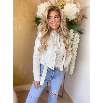 JAIMY Ellemijn vegan leather jacket white