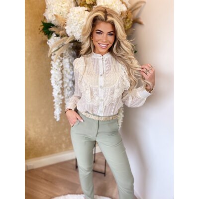 JAIMY Casie detail blouse ecru