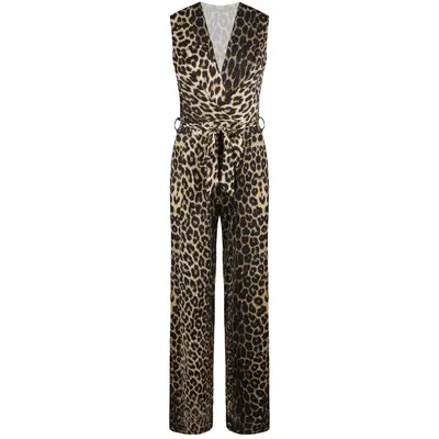 JAIMY Noemi sleeveless travel jumpsuit leopard