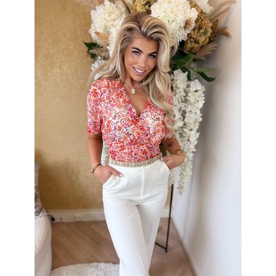 JAIMY Maeve floral print top orange multi