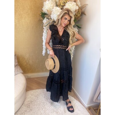 JAIMY Cicely ibiza broderie maxi dress black