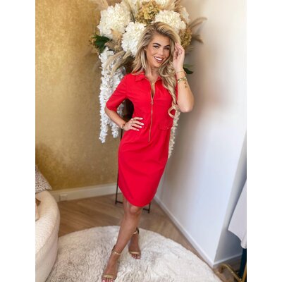 JAIMY Isabella travel zip dress red