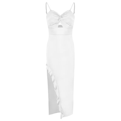 JAIMY Jennifer silk maxi dress white