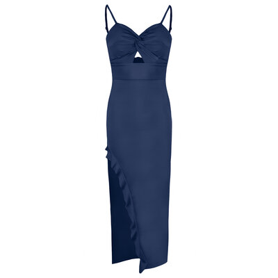 JAIMY Jennifer silk maxi dress navy blue