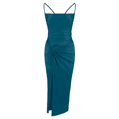 JAIMY Molly silk maxi dress teal