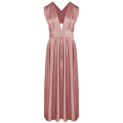 JAIMY Annie multiple ways satin dress rose