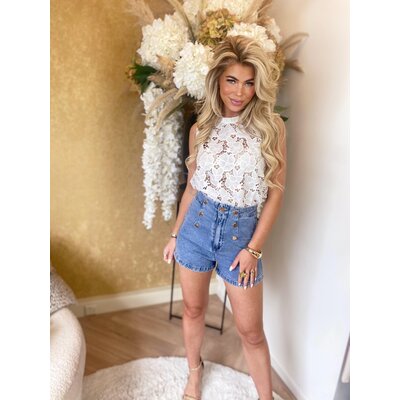 JAIMY Juultje crochet top white