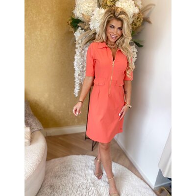 JAIMY Isabella travel zip dress coral
