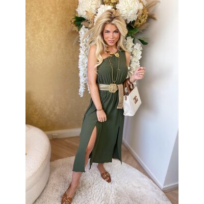 JAIMY Bibi one shoulder dress army green