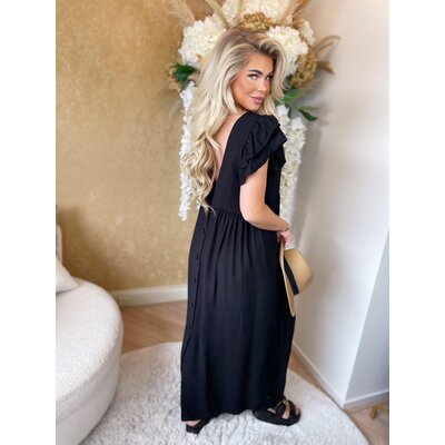 JAIMY Boheme chic volants dress black