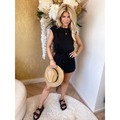 JAIMY Comfy open back playsuit black