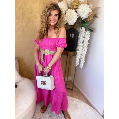 JAIMY Gaby offshoulder maxi dress fuchsia