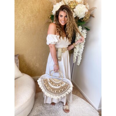 JAIMY Gaby offshoulder maxi dress beige