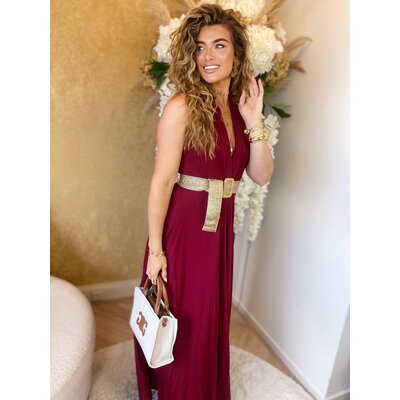 JAIMY Lonia linnen halter dress bordeaux